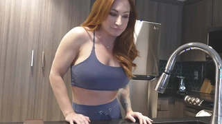 Personal trainer gives private lessons to guy at gym
