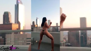 Hot Brunette Teasing Perfect Body and Play Pussy - Outdoor
